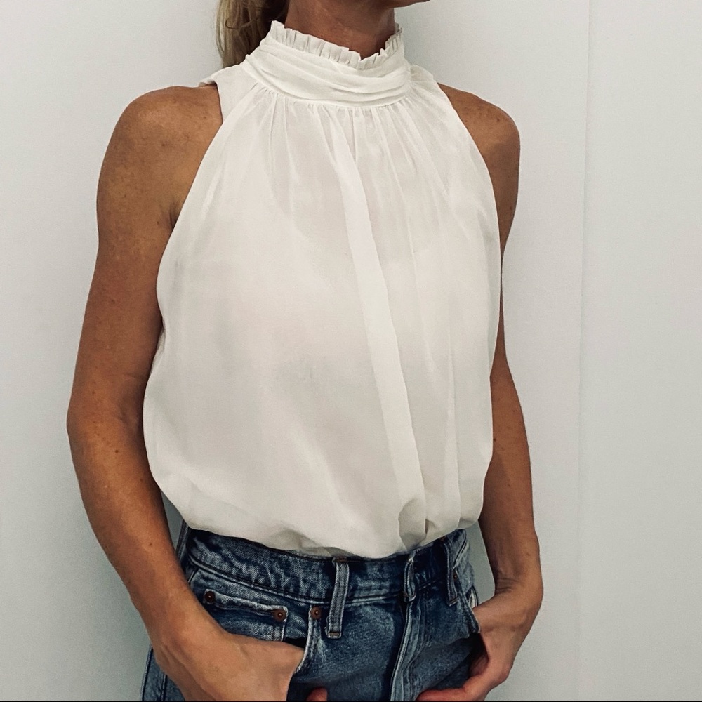 Mock neck halter top